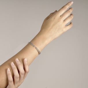 Alif White Gold Diamond Bangle