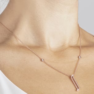 Alif Rose Gold Diamond Necklace