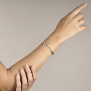 Alif White Gold Diamond Bangle