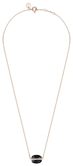 Morganne Bello Onyx And Diamonds Aurore Rose Gold Necklace
