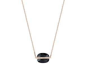 Morganne Bello Onyx And Diamonds Aurore Rose Gold Necklace