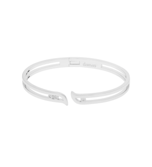 Alif Brilliance 18k White Gold and Diamond Bangle