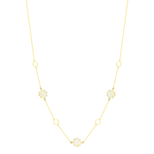 Al Qasr Star Tin Cup Necklace In 18K In White And Yellow Gold