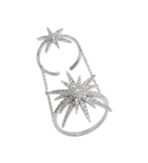 Djula Diamond Double Sun Knuckle Ring in 18K Gold