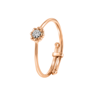 Children's Jewellery Ara Diamond Adjustable Ring Flower Rose Gold Eight Petals