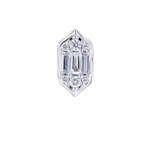 Palace Baguette Cut Stud Earrings 18K White Gold 