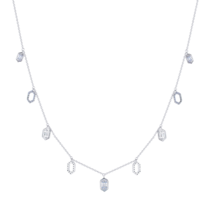 Palace Baguette 0.6 Drop Diamond Necklace 18K White Gold 
