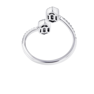 Palace Baguette Spiral Diamond Ring 18K White Gold 