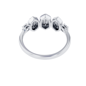 Palace Baguette Spiral Diamond Ring 18K White Gold 