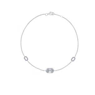 Palace Baguette Single Motif Diamond Bracelet 18K White Gold 