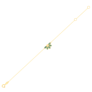 Damas Children's Half Flower Coloured Mother Of Pearl Bracelet In 18K Yellow Gold 