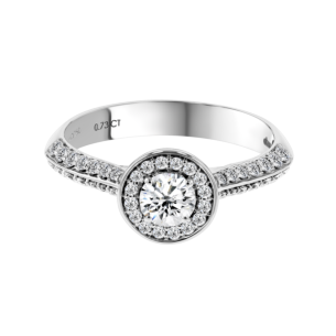 Damas Engagement Brilliant Diamond With Halo 0.30 Carat