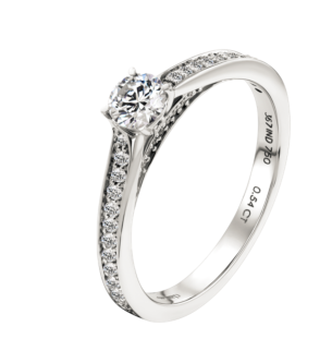 Damas Engagement Channel Set Diamond Ring 0.30 Carat 
