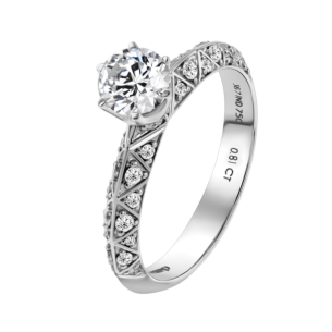 Damas Engagement Round Brilliant Diamond Ring 0.50 Carat