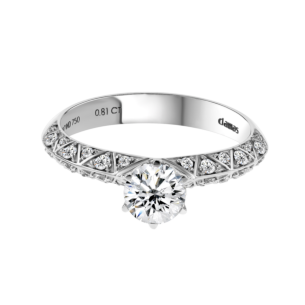 Damas Engagement Round Brilliant Diamond Ring 0.50 Carat