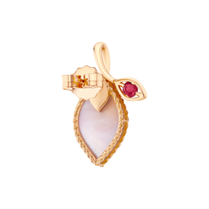 Farfasha Foglia 18K Rose Gold with Pink Mother of Pearl and Pink Tourmaline Stone