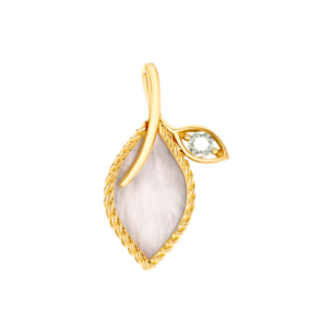 Farfasha Foglia 18K Yellow Gold with White Mother of Pearl and Lemon Quarts Stone