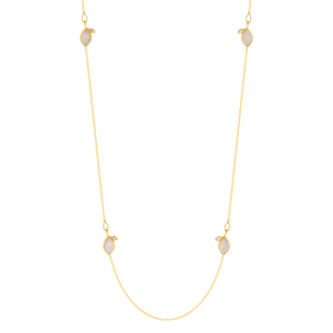 Farfasha Foglia 18K Yellow Gold with White Mother of Pearl and Lemon Quarts Stone