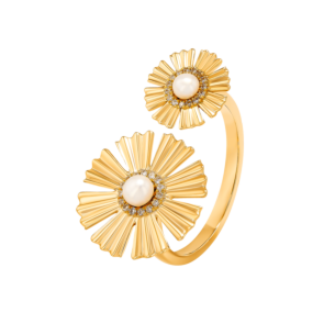 Farfasha Sunkiss Yellow Gold Ring with Pearl and Diamond