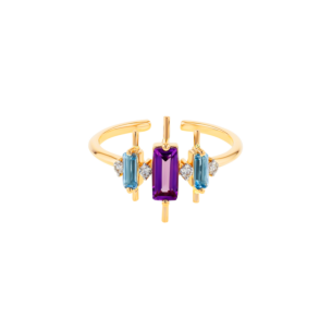 Fireworks Flare Semi Precious Midi Ring in 18K Rose Gold