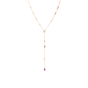 Fireworks Aerial Semi Precious Y Necklace in 18K Rose Gold