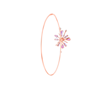 Fireworks Flare Semi Precious Hoop Earrings in 18K Rose Gold