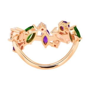 Fireworks Fiesta Diamond and Precious Gem Ring in 18k Rose Gold