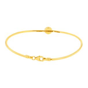 Giulia Round Motif With Mother Of Pearl Tube Bangle in 18K Yellow Gold