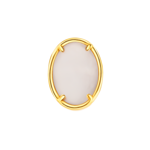 Giulia Oval Motif Stud Earrings with White Mother of Pearl in  18K Yellow Gold 