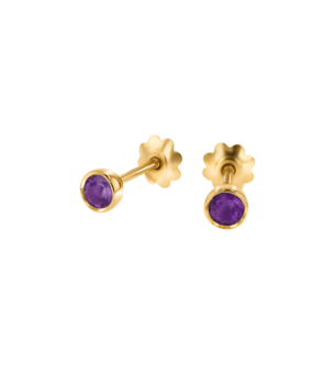 Children's Jewellery Ara AmethystFebruary Birthstone Earrings       