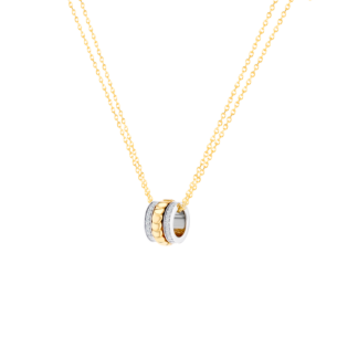 Revolve Diamond Pendant Chain With Moving Mechanism set in 18K Yellow Gold