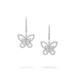 Graff Butterfly Silhouette Diamond Drop Earrings