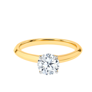 Gaia Solitaire 1 Carat Engagement Diamond Ring 18K Yellow Gold 